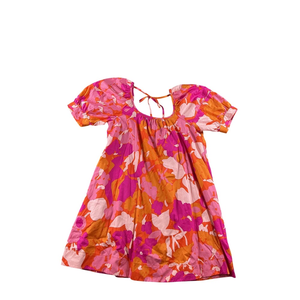 Free Assembly Pink Orange Floral Puff Sleeve Mini Dress M NWT FAWWD002655M23
